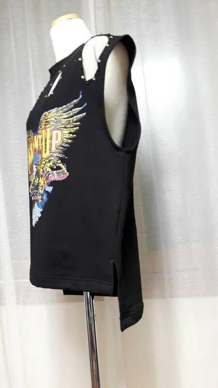 독수리 비즈 망사포인트티--1