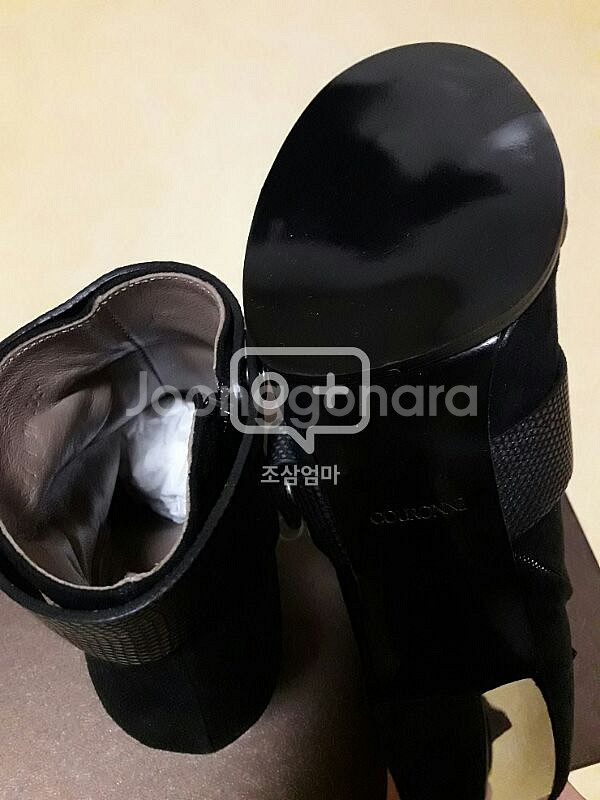 COURONNE 쿠론 블랙 가죽 스웨이드 앵클 부--3