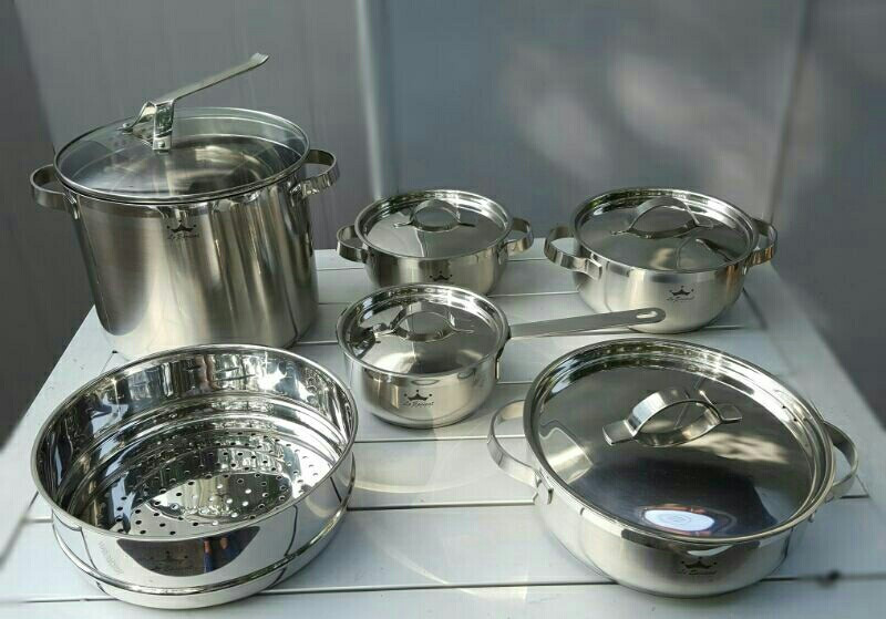 미사용 르에시앙 3중 바닥 스텐레스 6종 냄비세트 이미지