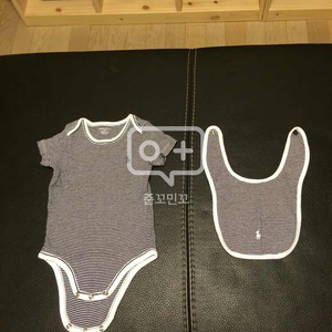 (쌍둥이)폴로 정품 우주복 (침받이,블루독양말 포