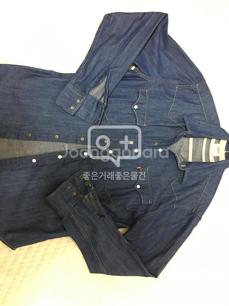 리바이스 남성 청 셔츠--1