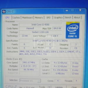 중고 i5 cpu 4590 하스웰 정품쿨러포함