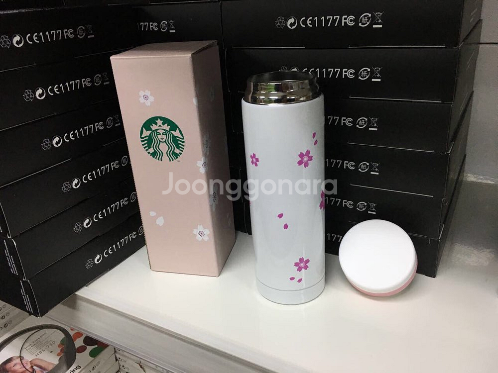 스타벅스 슬림 벚꽃 텀블러 화이트(입고)/핑크--0