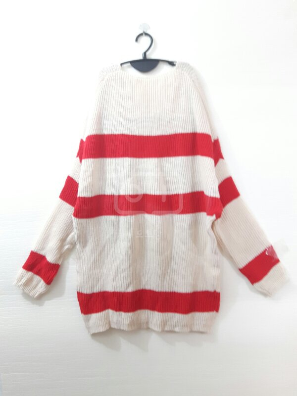 [XL] 미사용 오렌지 스트라이프 니트--1