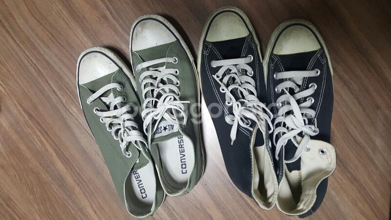 컨버스 운동화  카키/검정--0