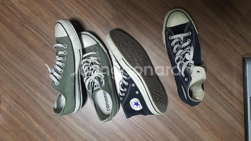 컨버스 운동화  카키/검정--1