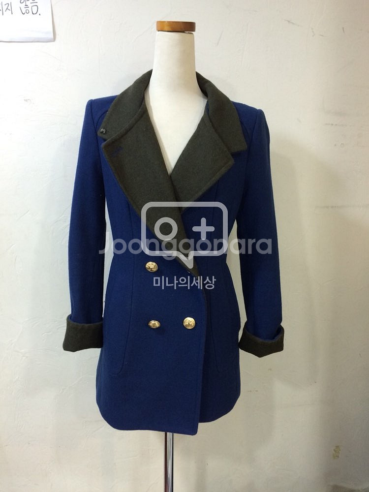 CC collect 씨씨콜렉트 블루 럭셔리 모직코--0
