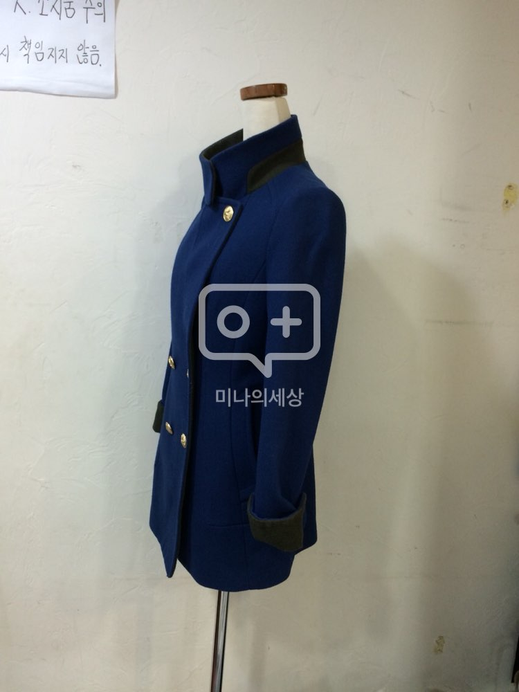 CC collect 씨씨콜렉트 블루 럭셔리 모직코 이미지