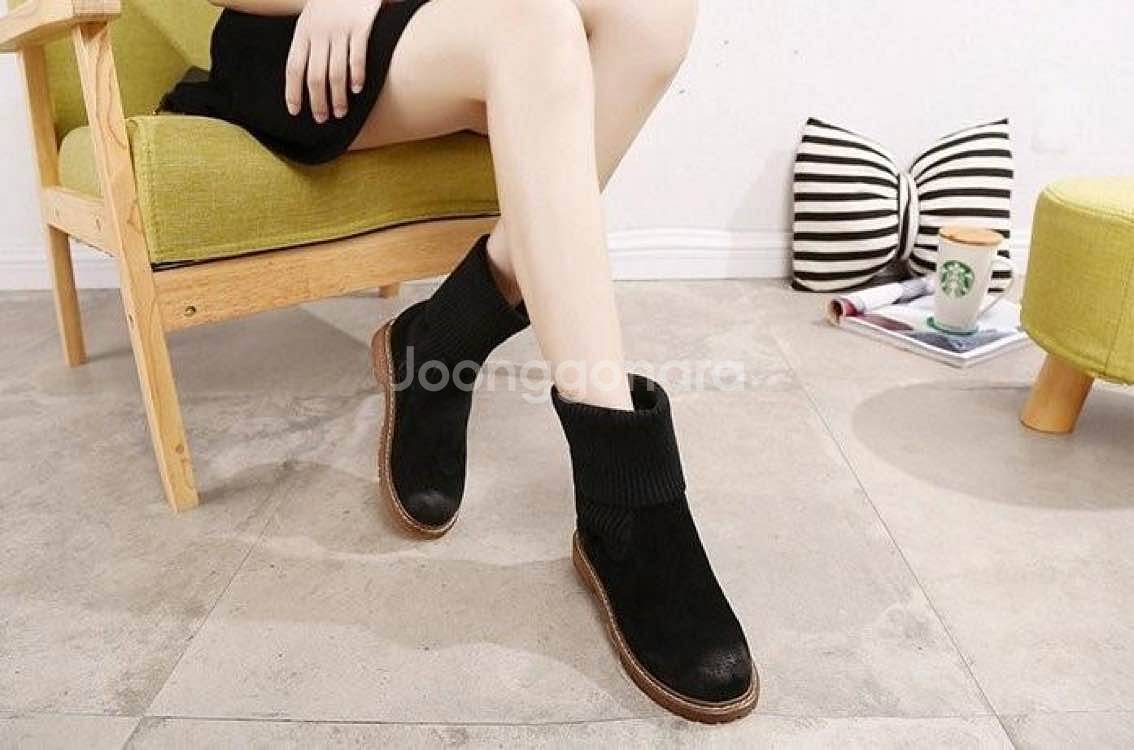 [230-245] 시보리천연가죽워커 블랙/베이지--1