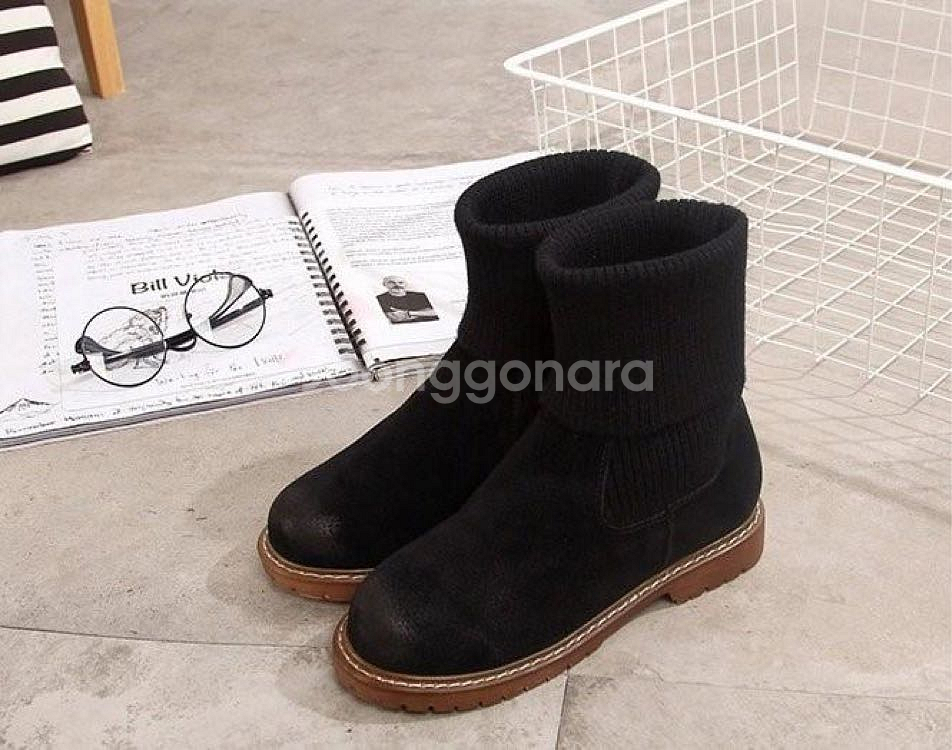 [230-245] 시보리천연가죽워커 블랙/베이지--3