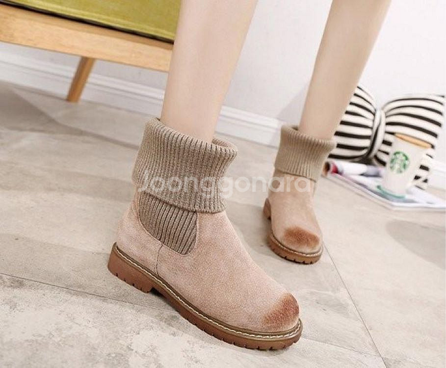 [230-245] 시보리천연가죽워커 블랙/베이지--4