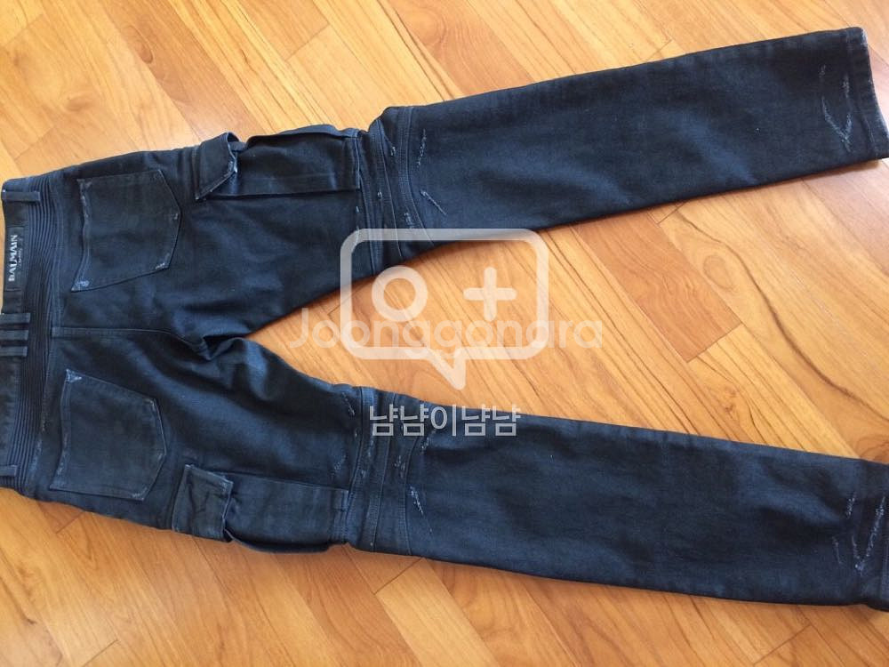 발망 왁스코팅 카고 바이커진 블랙 [30사이즈]--4