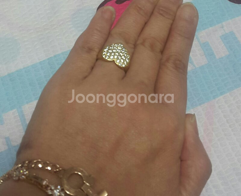 18k옐로우골드하트 반지9호,14k 옐로우하트펜던--3