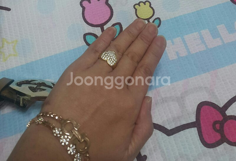 18k옐로우골드하트 반지9호,14k 옐로우하트펜던--4