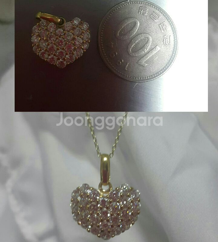 18k옐로우골드하트 반지9호,14k 옐로우하트펜던--7