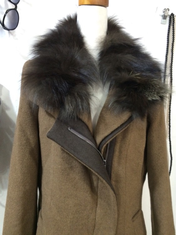 zishen 지센 폭스털 여우털집업모직코트 95 이미지