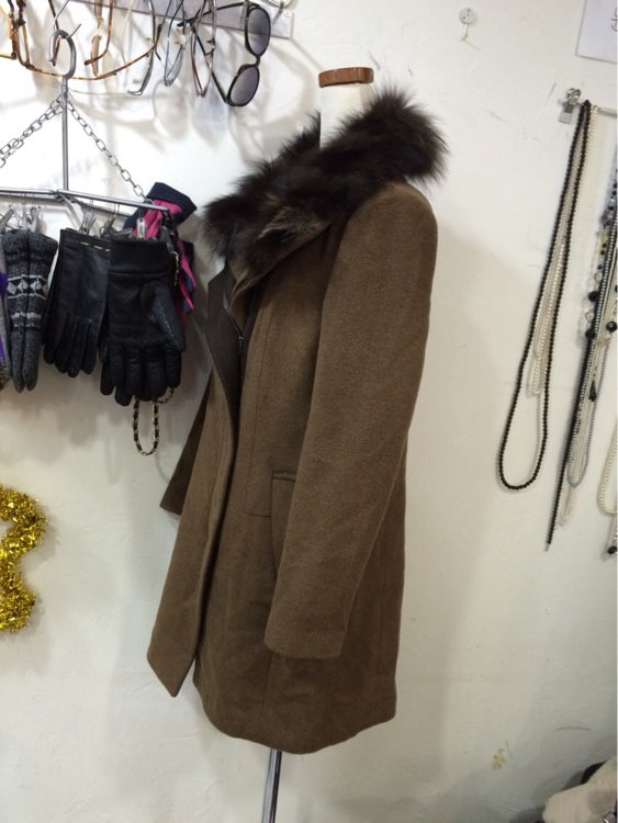 zishen 지센 폭스털 여우털집업모직코트 95 이미지