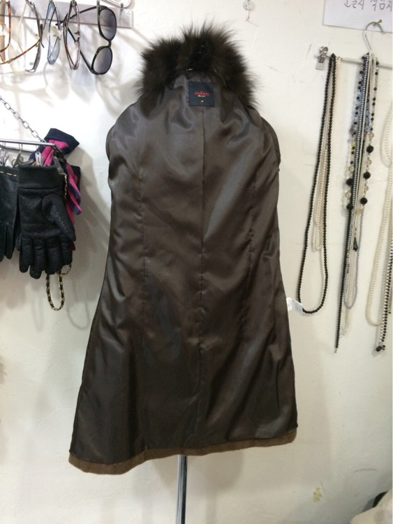 zishen 지센 폭스털 여우털집업모직코트 95 이미지