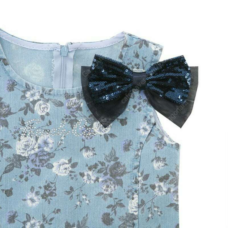 프렌치캣 꽃나염 데님 원피스--1