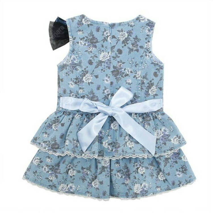 프렌치캣 꽃나염 데님 원피스--2