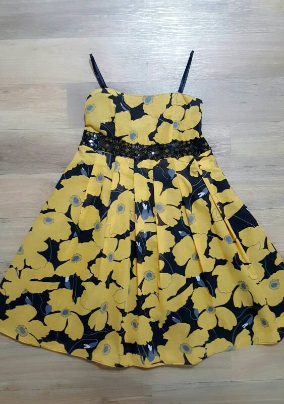 옐로우 플라워 원피스--2