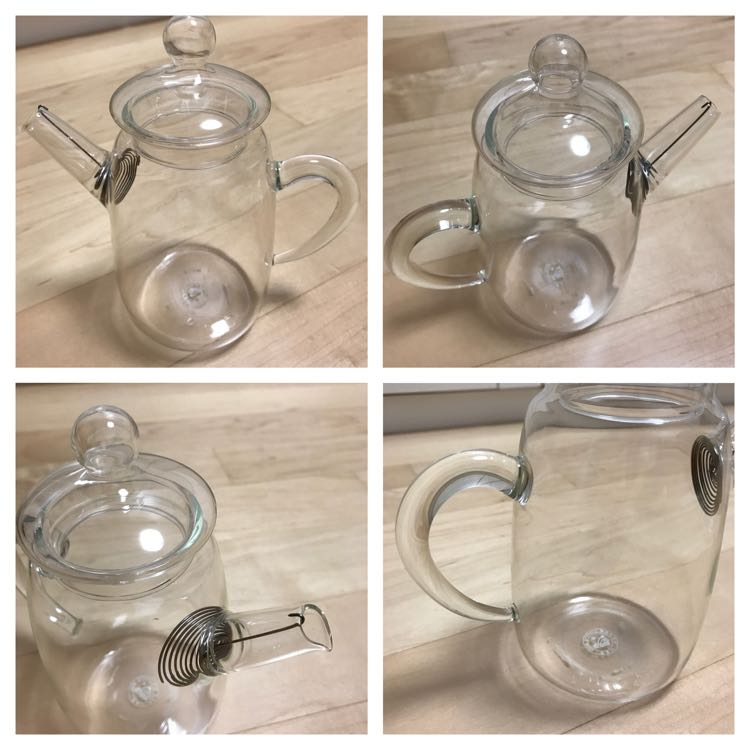 일본 투명유리 티포트 세트--1