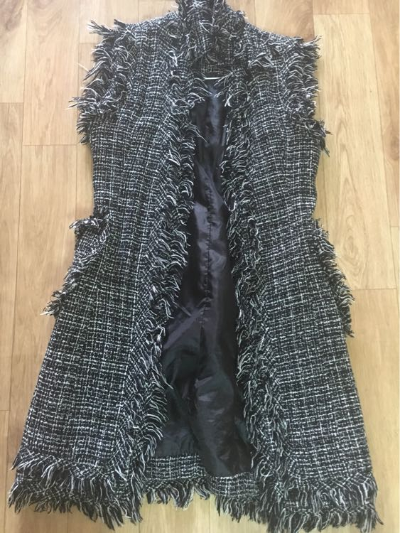 트위드 롱조끼 팝니다--2