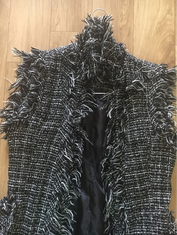 트위드 롱조끼 팝니다--3