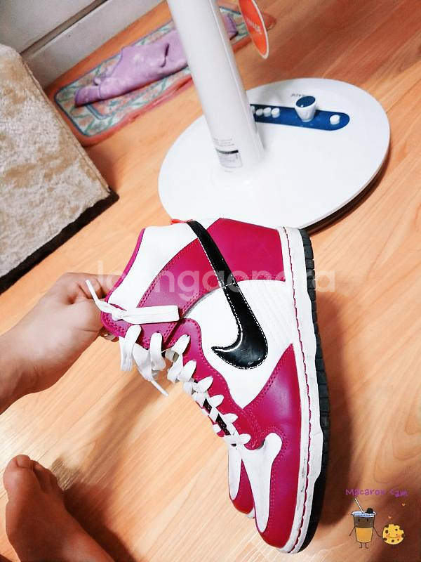 나이키 여성 덩크 스카이 하이 245 흰핑--3