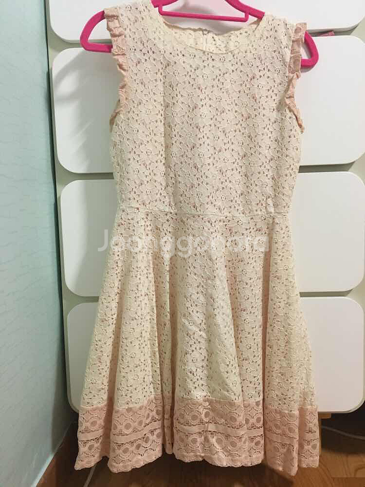 분홍&화이트원피스--1