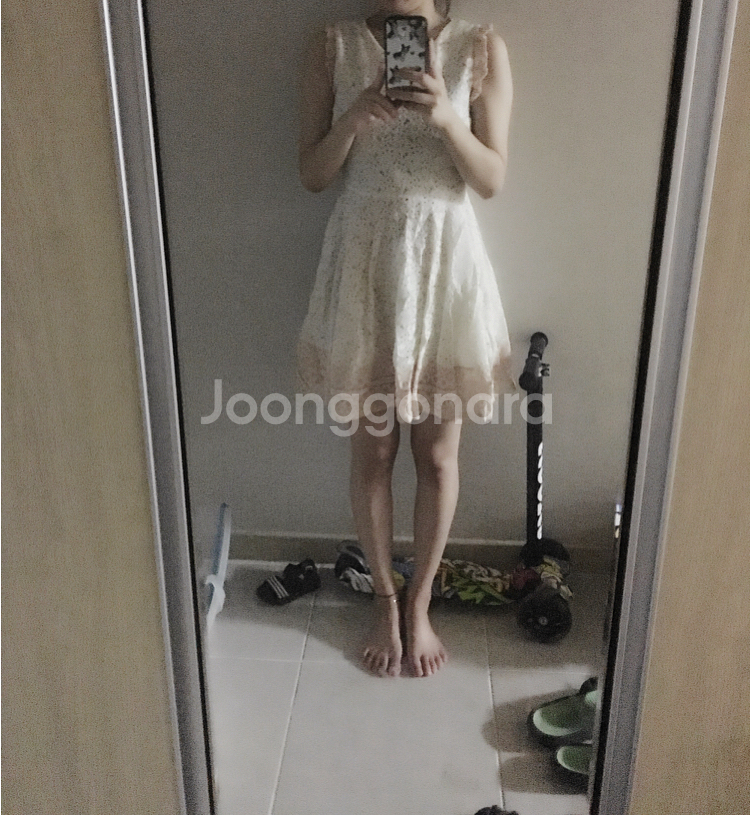 분홍&화이트원피스--2