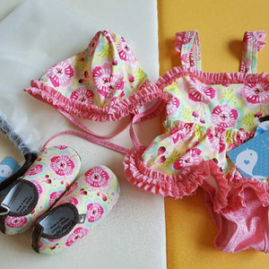 새상품]킨더스펠 수영복세트+아쿠아슈즈팝니다