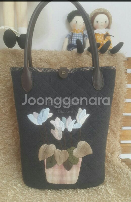 퀼트 꽃화분 토드백--0