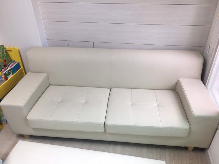 잉글랜더 3인용 가죽소파/ 베이지--3