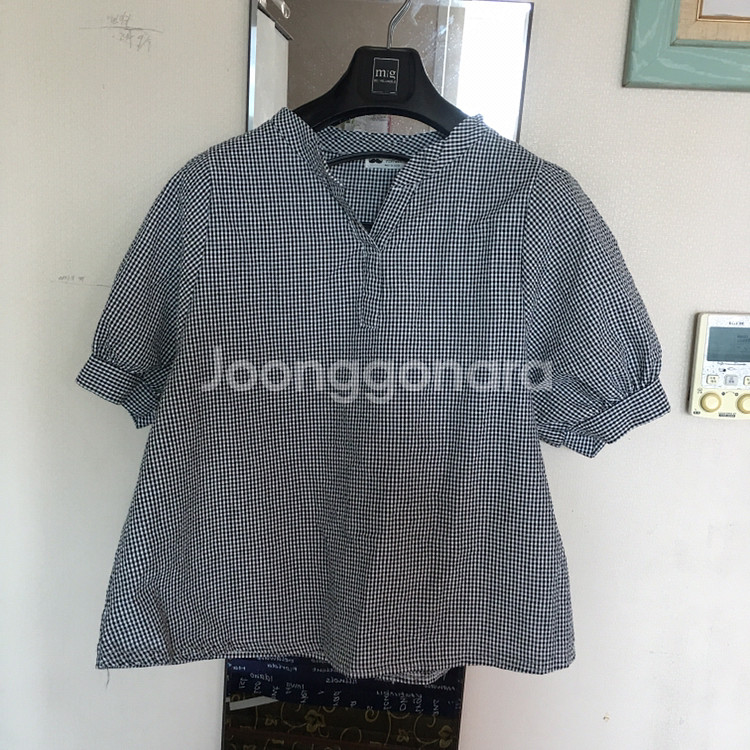 (택포) 체크 블라우스--0