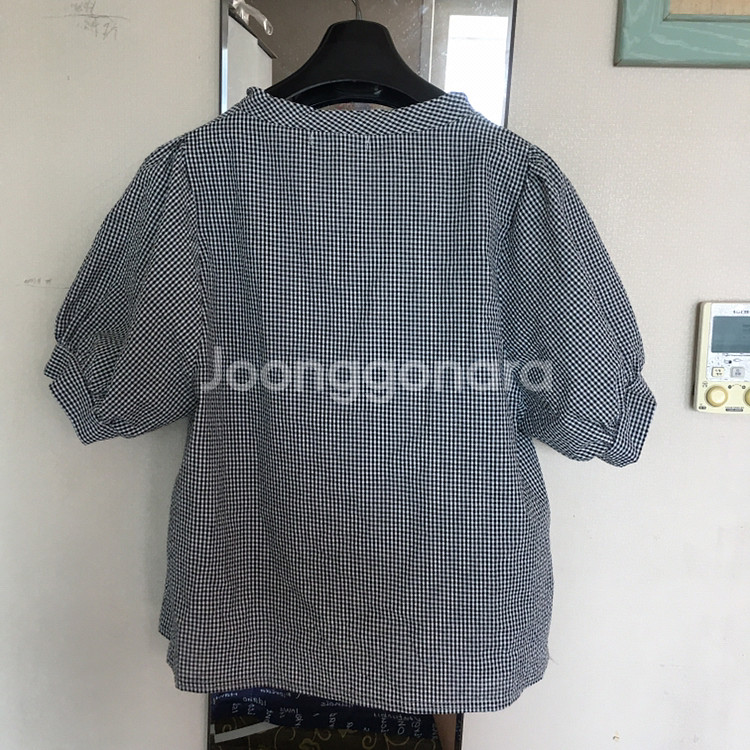 (택포) 체크 블라우스--1
