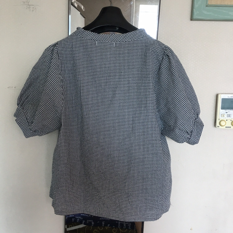 (택포) 체크 블라우스--1