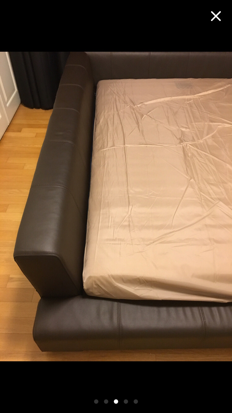 까사미아 까사온 퀸사이즈 퀸사이즈 가죽 침대 겸 이미지