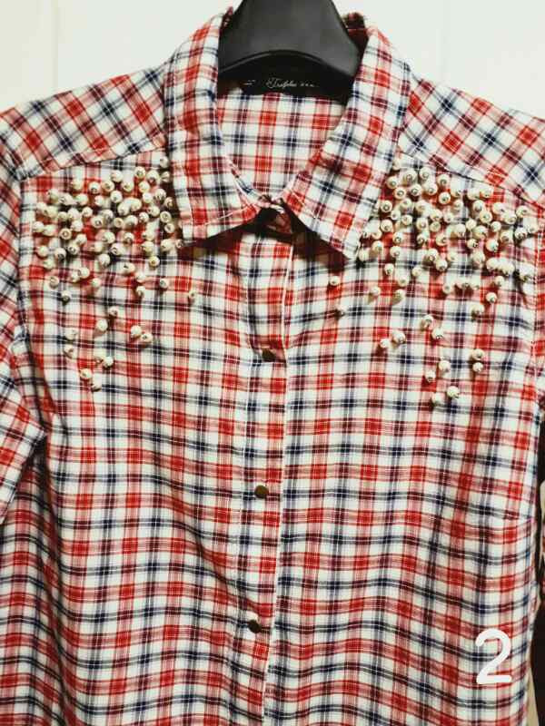 (새상품/택포)자라 체크남방--1