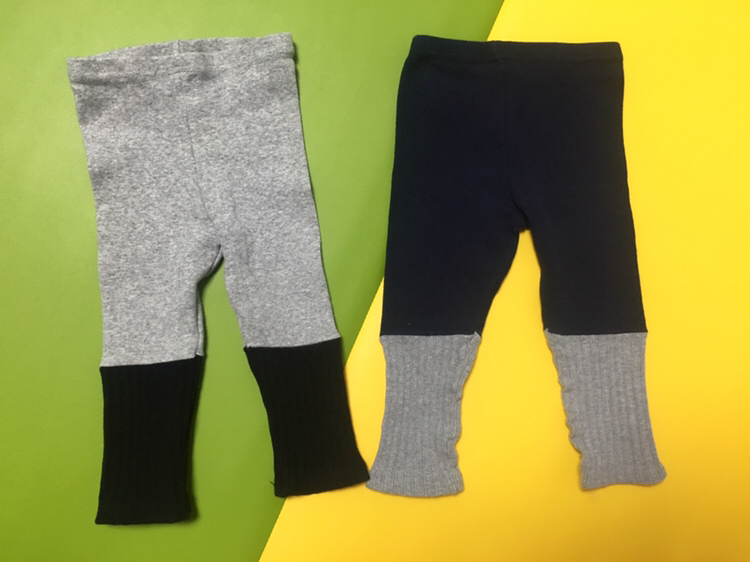 아기 니트배색레깅스 2개--1