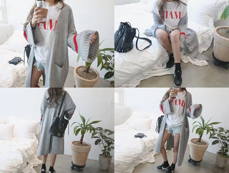 이뿐 테잎 롱 가디건 이미지