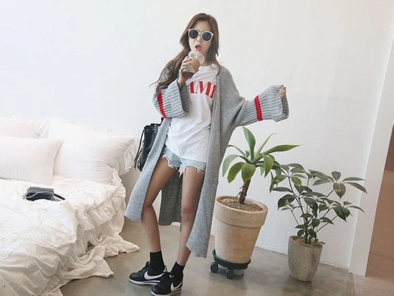 이뿐 테잎 롱 가디건 이미지