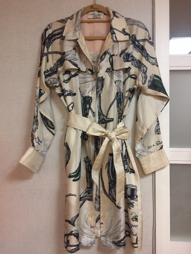 프라다실크 바바리_55사이즈--2