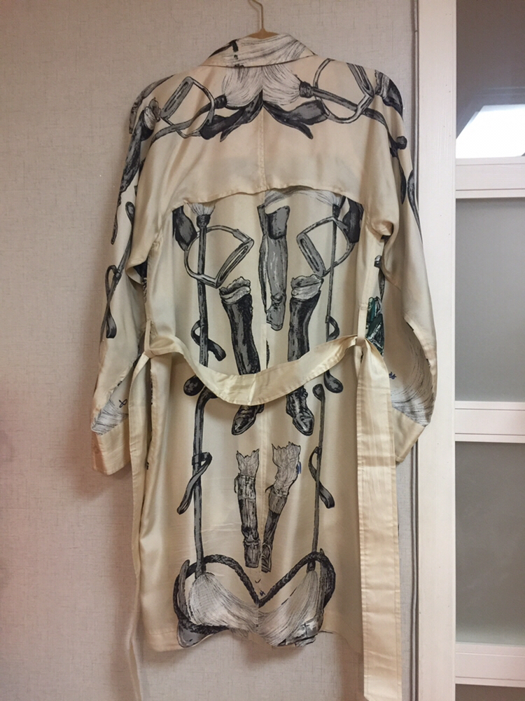 프라다실크 바바리_55사이즈--5