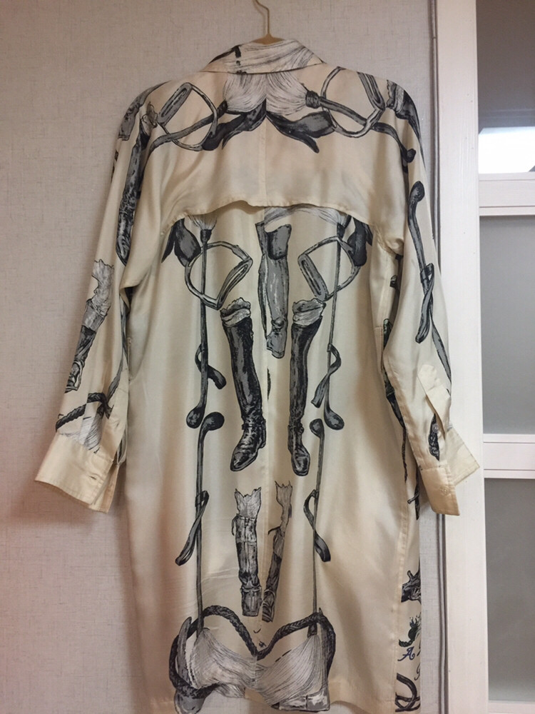 프라다실크 바바리_55사이즈--7