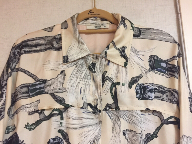 프라다실크 바바리_55사이즈--8