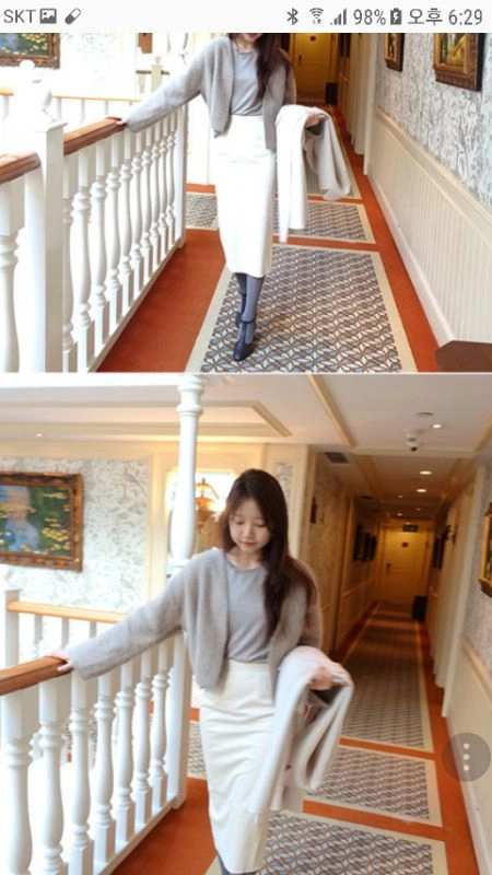 모카베이지 앙고라 가디건♡ 이미지