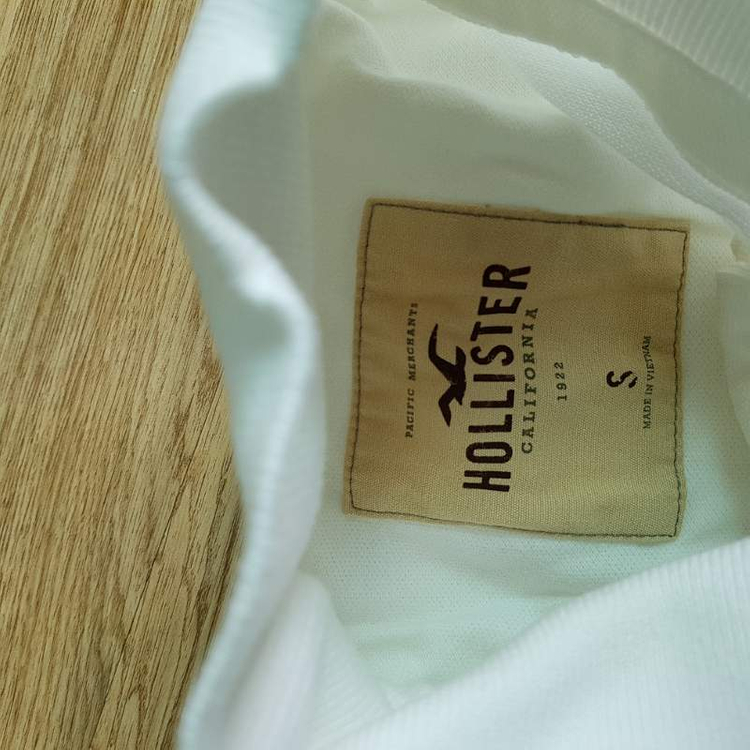 [S] 홀리스터 화이트 반팔 카라 피케티--2