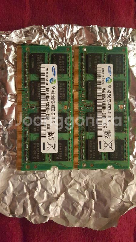 노트북용 삼성 DDR3 4G 동일주차 2개 팝니다--1