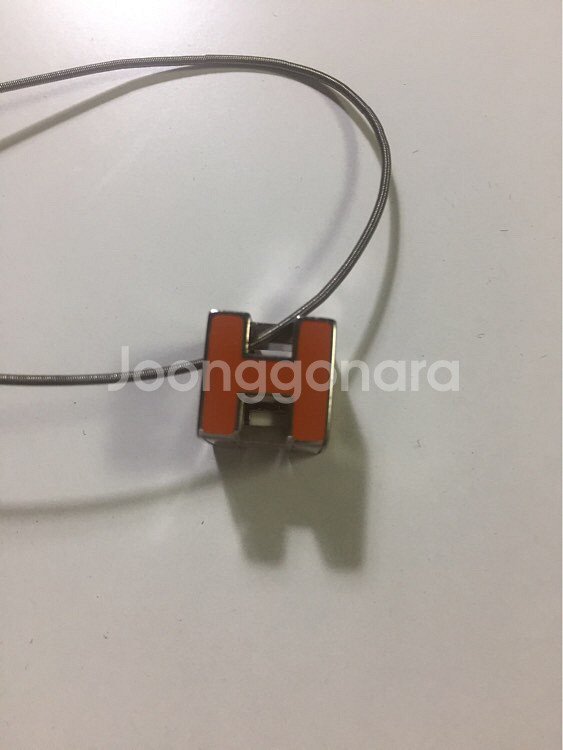 (정품) 에르메스 은장 로고 네크리스--2